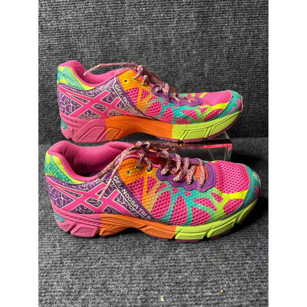 Asics Gel Noosa Tri 9 Womens Running Shoes Pink Orange Neon C401N US 5 - Picture 5 of 8